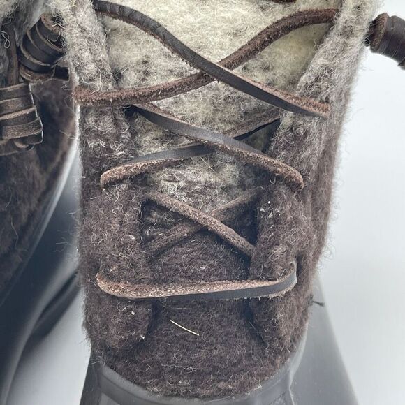 SPERRY Duck Boots Women’s Size 7 Ombre Brown Saltwater Wool Lace Up Side Zip - Picture 12 of 16